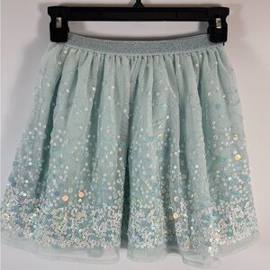 Place Light Blue Sequin Skater Skirt